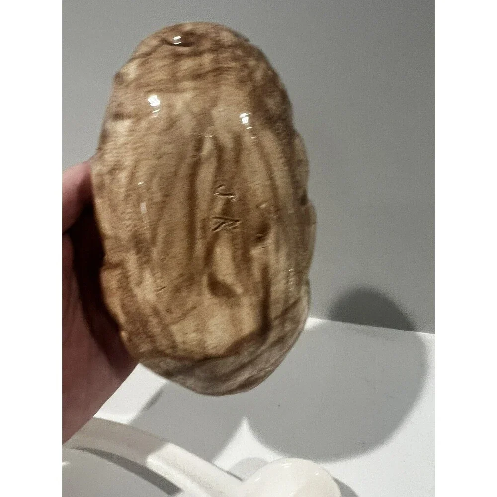 Vintage 1970s Ceramic Baked Potato Lidded Dish w/ Small Bowl and Spoon